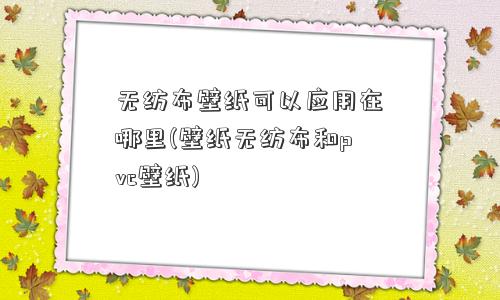 无纺布壁纸可以应用在哪里(壁纸无纺布和pvc壁纸)