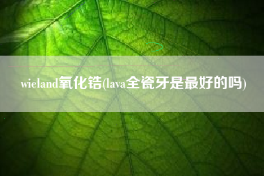 wieland氧化锆(lava全瓷牙是更好的吗)