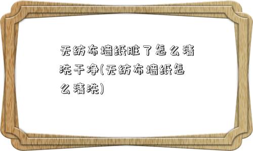 无纺布墙纸脏了怎么清洗干净(无纺布墙纸怎么清洗)