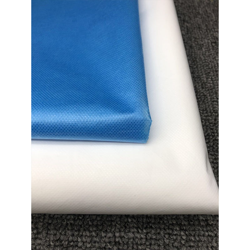 工厂供应SS+PE淋膜无纺布一次性隔离衣手术服蓝色复合型覆膜面料