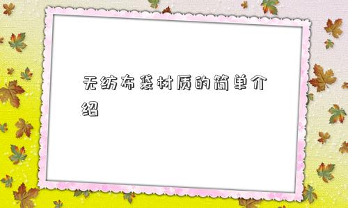 无纺布袋材质的简单介绍