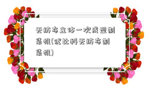 无纺布立体一次成型制袋机(优比科无纺布制袋机)