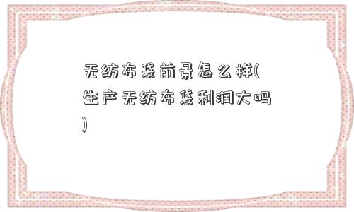 无纺布袋前景怎么样(生产无纺布袋利润大吗)