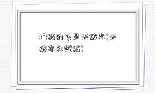 墙纸的底是无纺布(无纺布和壁纸)