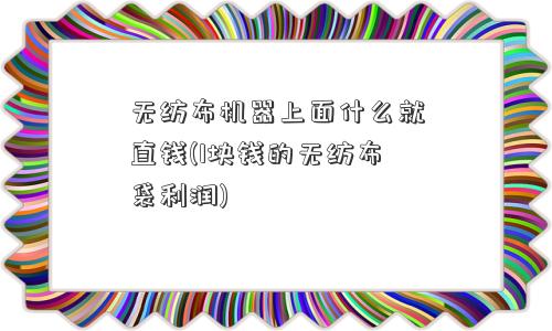 无纺布机器上面什么就直钱(1块钱的无纺布袋利润)