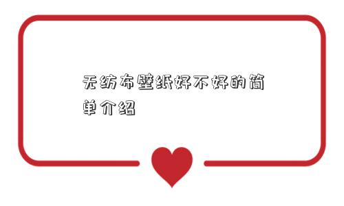 无纺布壁纸好不好的简单介绍