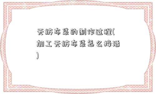 无纺布袋的制作过程(加工无纺布袋怎么接活)