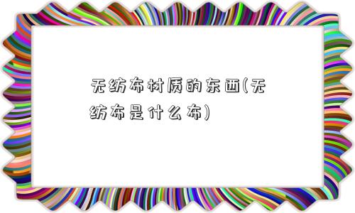 无纺布材质的东西(无纺布是什么布)