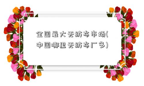 全国更大无纺布市场(中国哪里无纺布厂多)