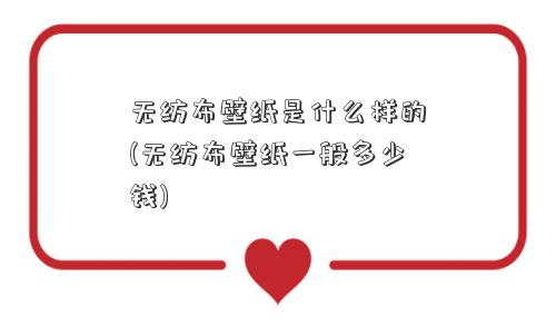 无纺布壁纸是什么样的(无纺布壁纸一般多少钱)