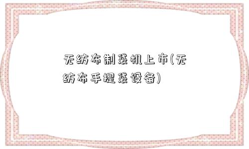 无纺布制袋机上市(无纺布手提袋设备)