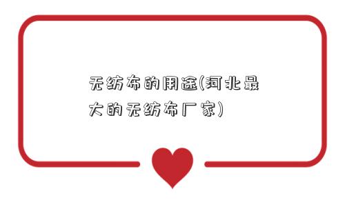 无纺布的用途(河北更大的无纺布厂家)