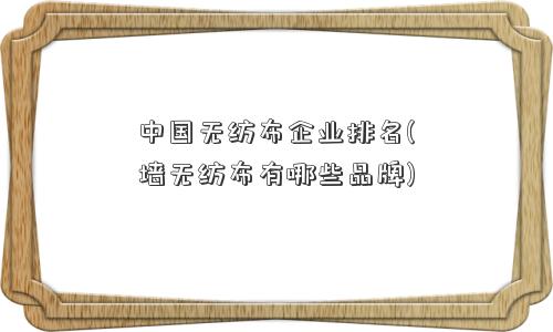 中国无纺布企业排名(墙无纺布有哪些品牌)