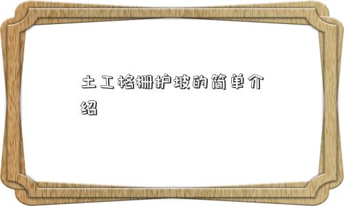 土工格栅护坡的简单介绍