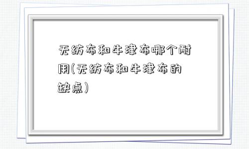 无纺布和牛津布哪个耐用(无纺布和牛津布的缺点)