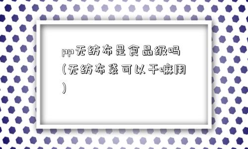 pp无纺布是食品级吗(无纺布袋可以干嘛用)